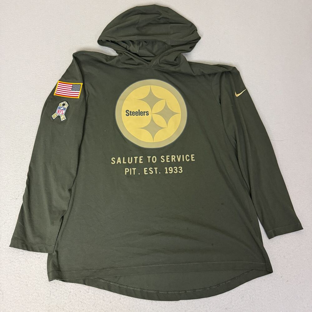 Nike NFL Pittsburgh Steelers Salute To Service Dri-FIT Hoodie Olive XL